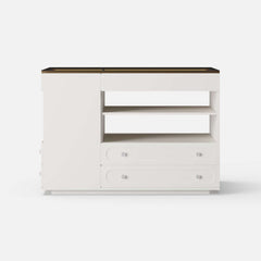 Modern Glass Closet Island with LED Lighting and 9 Drawers