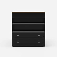 Modern Glass Closet Island with LED Lighting and 9 Drawers