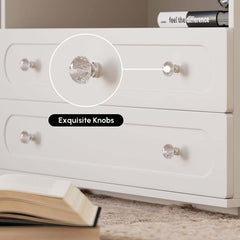 Modern Glass Closet Island with LED Lighting and 9 Drawers