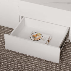 Modern Glass Coffee Table With Storage Drawer