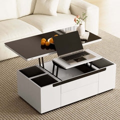 Modern Glass Coffee Table With Storage Drawer