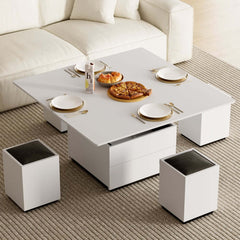 Modern Glass Coffee Table With Storage Drawer