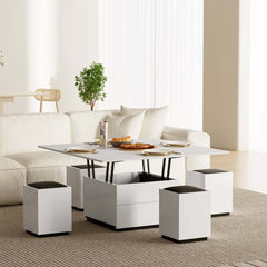 Modern Glass Coffee Table With Storage Drawer