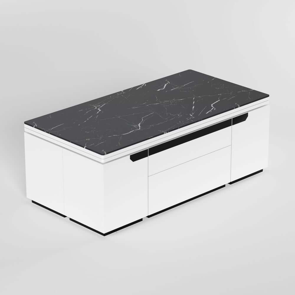 Modern Glass Coffee Table With Storage Drawer