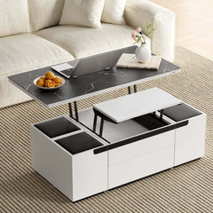 Modern Glass Coffee Table With Storage Drawer