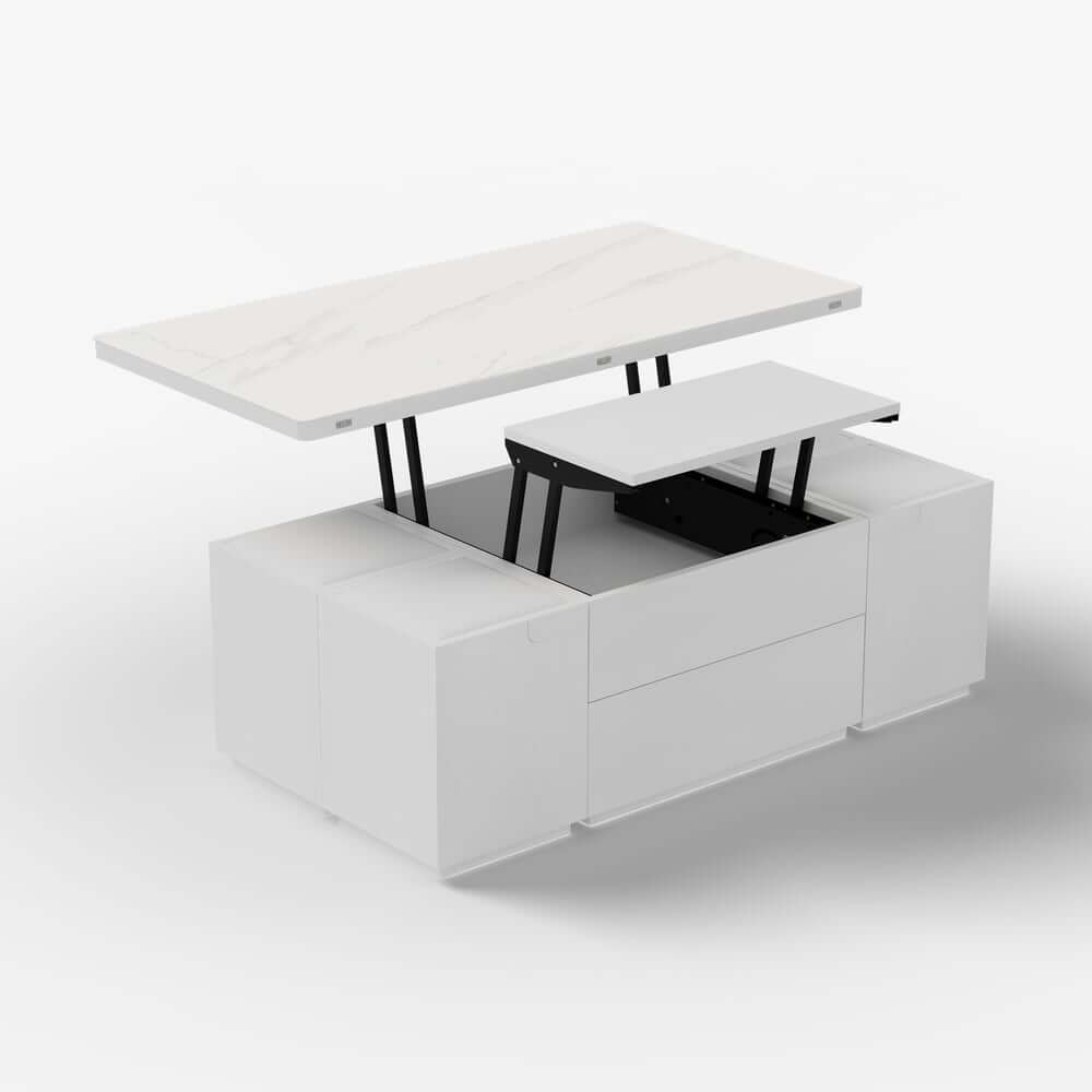 Modern Glass Coffee Table With Storage Drawer