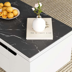 Modern Glass Coffee Table With Storage Drawer