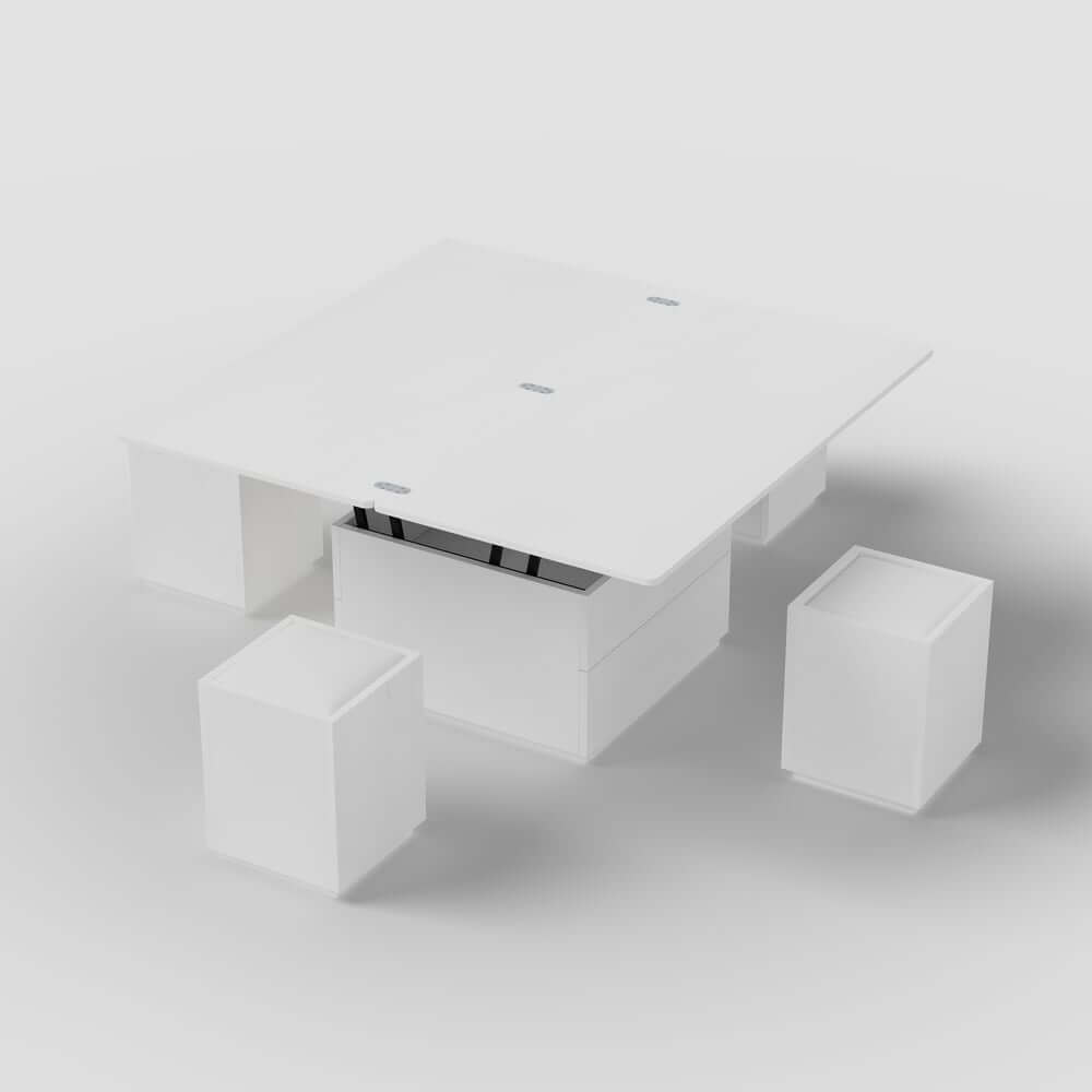 Modern Glass Coffee Table With Storage Drawer