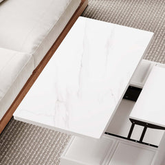 Modern Glass Coffee Table With Storage Drawer