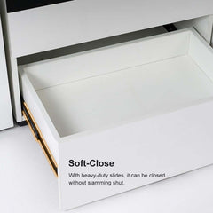 Modern Glass Coffee Table With Storage Drawer