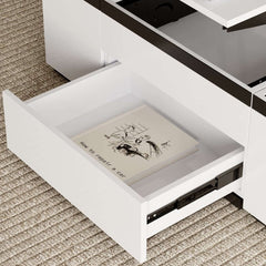 Modern Glass Coffee Table With Storage Drawer