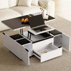 Modern Glass Coffee Table With Storage Drawer