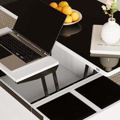 Modern Glass Coffee Table With Storage Drawer