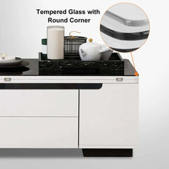 Modern Glass Coffee Table With Storage Drawer