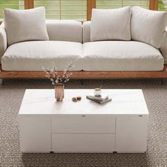 Modern Glass Coffee Table With Storage Drawer
