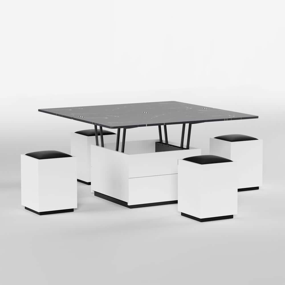 Modern Glass Coffee Table With Storage Drawer