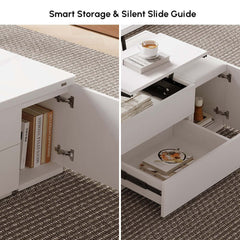 Modern Glass Coffee Table With Storage Drawer