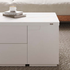 Modern Glass Coffee Table With Storage Drawer