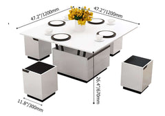 Modern Glass Coffee Table With Storage Drawer Dimensions