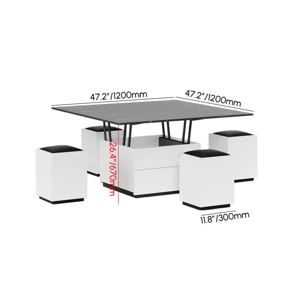 Modern Glass Coffee Table With Storage Drawer Dimensions