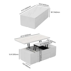 Modern Glass Coffee Table With Storage Drawer Dimensions