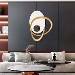Modern Glass Wall Art with 3D Relief and Gold Accents