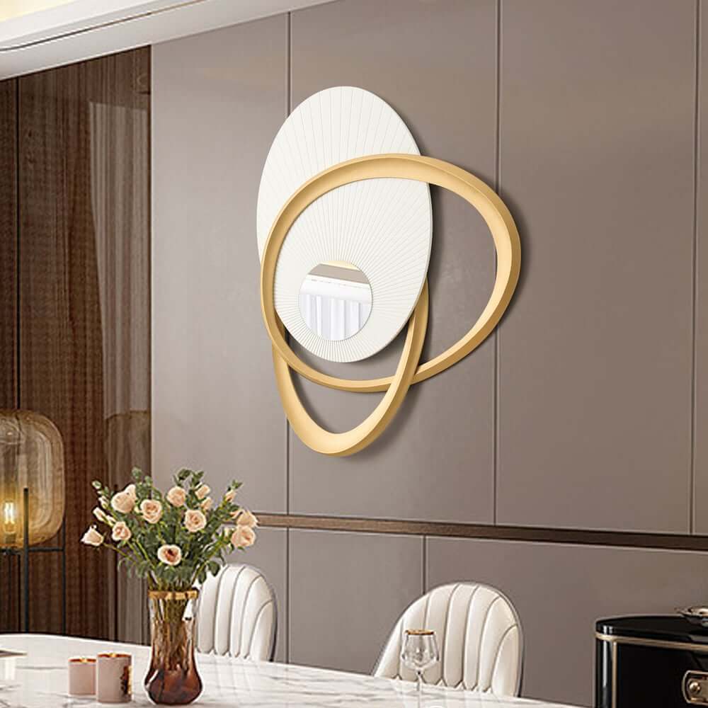Modern Glass Wall Art with 3D Relief and Gold Accents