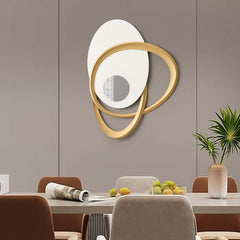 Modern Glass Wall Art with 3D Relief and Gold Accents
