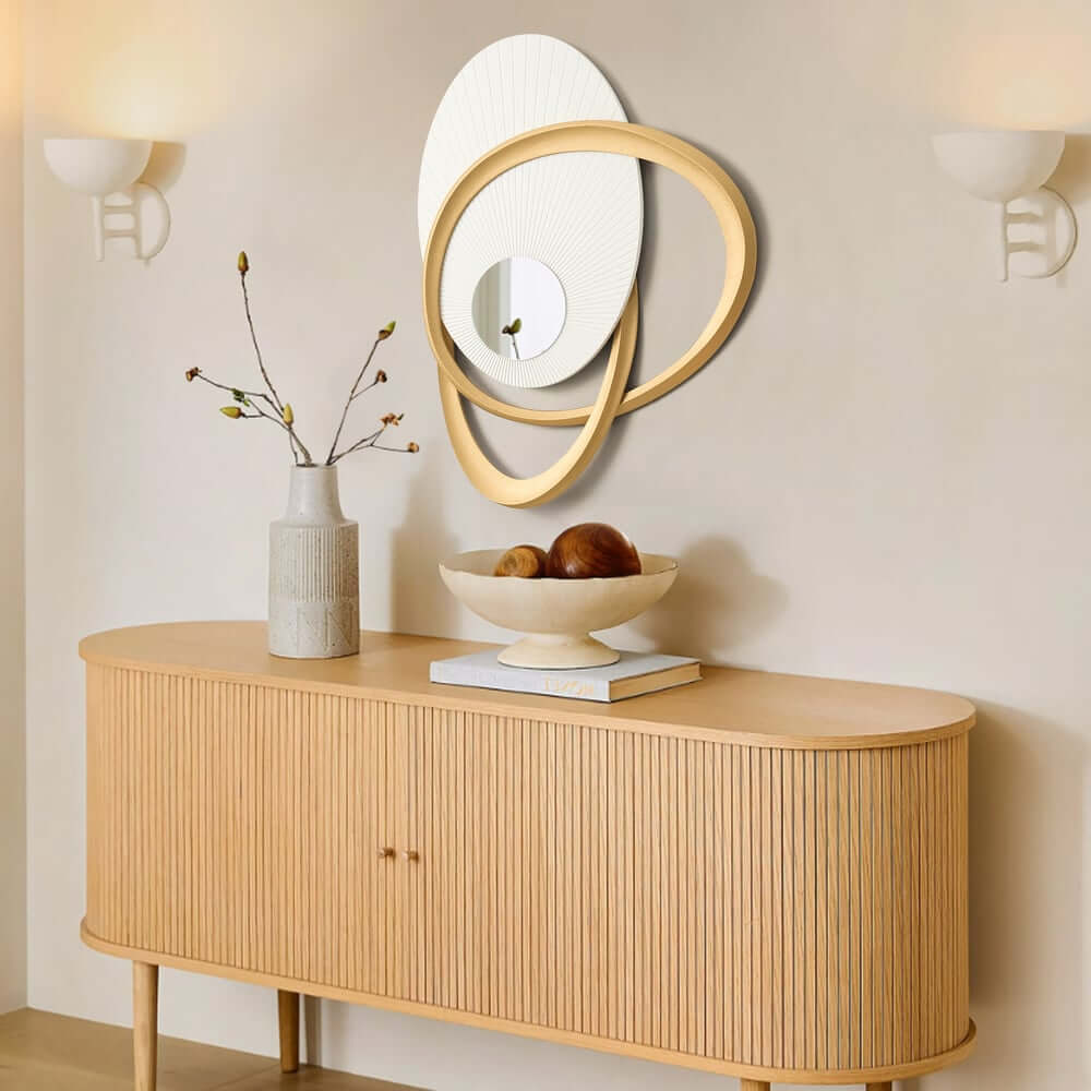 Modern Glass Wall Art with 3D Relief and Gold Accents