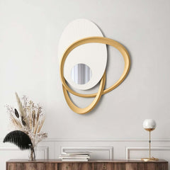 Modern Glass Wall Art with 3D Relief and Gold Accents