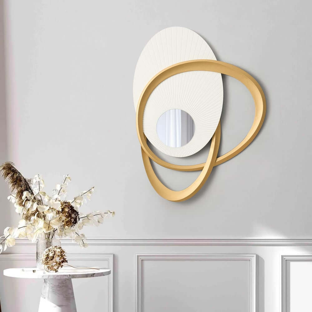 Modern Glass Wall Art with 3D Relief and Gold Accents