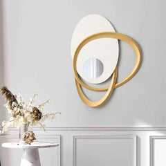 Modern Glass Wall Art with 3D Relief and Gold Accents