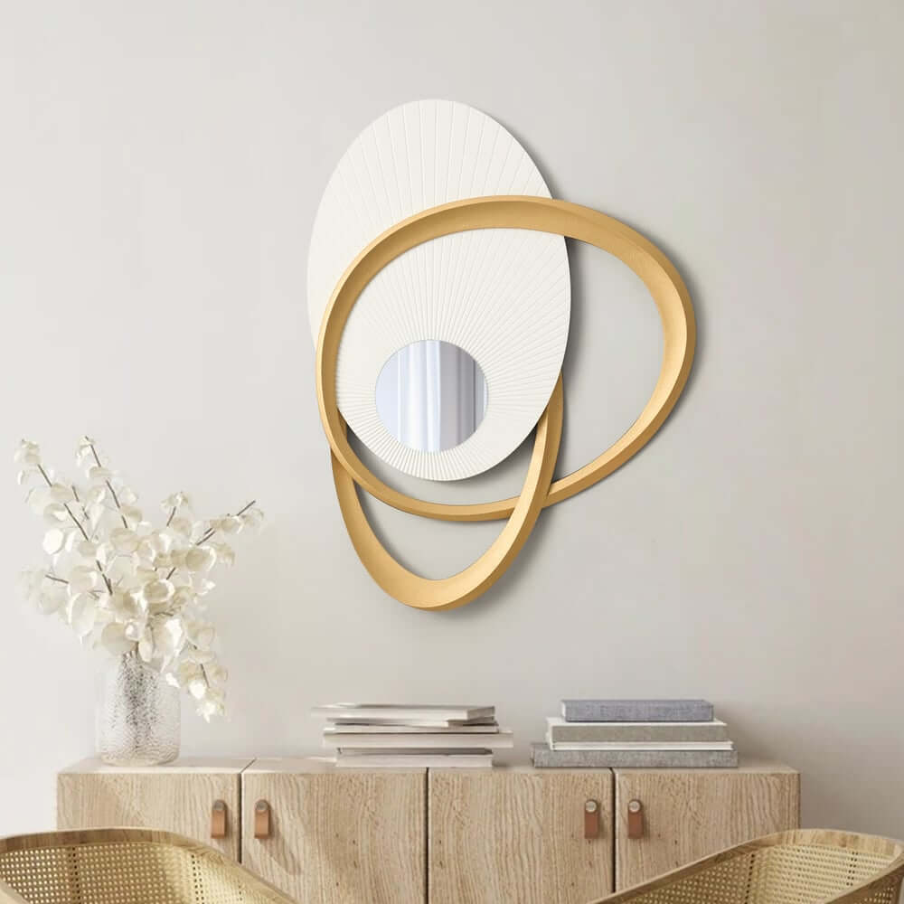 Modern Glass Wall Art with 3D Relief and Gold Accents