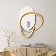 Modern Glass Wall Art with 3D Relief and Gold Accents