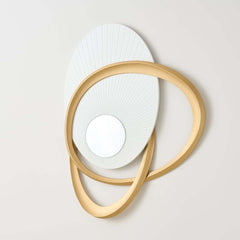 Modern Glass Wall Art with 3D Relief and Gold Accents