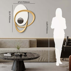 Modern Glass Wall Art with 3D Relief and Gold Accents Dimensions