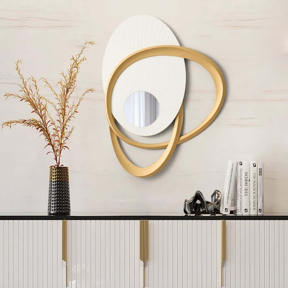 Modern Glass Wall Art with 3D Relief and Gold Accents Main Product Image