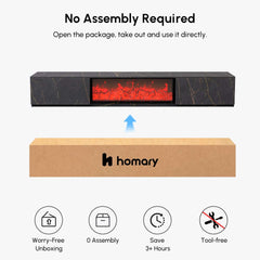 Modern Glossy White Fireplace TV Stand, 2 Drawers