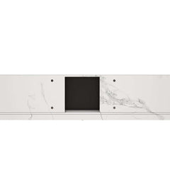 Modern Glossy White Fireplace TV Stand, 2 Drawers