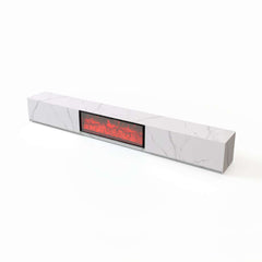 Modern Glossy White Fireplace TV Stand, 2 Drawers