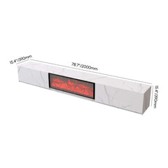 Modern Glossy White Fireplace TV Stand, 2 Drawers Dimensions