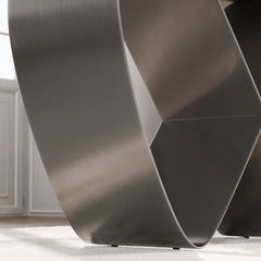 Modern Glossy White Sintered Stone Dining Table - Seats 6