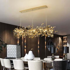 Modern Gold 3-Light Stainless Steel Pendant Chandelier for Dining Room