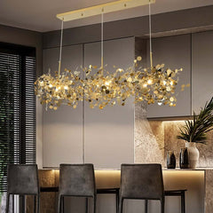 Modern Gold 3-Light Stainless Steel Pendant Chandelier for Dining Room