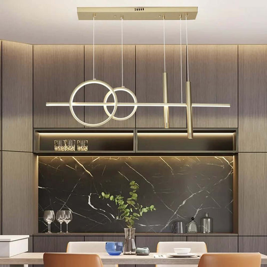 Modern Gold 4-Light Geometric Kitchen Island Pendant Light