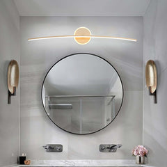 Modern Gold Aluminum 2-Light LED Flush Mount Bathroom Wall Light
