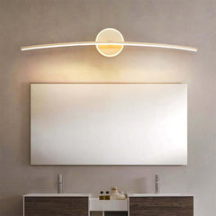 Modern Gold Aluminum 2-Light LED Flush Mount Bathroom Wall Light