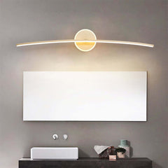 Modern Gold Aluminum 2-Light LED Flush Mount Bathroom Wall Light