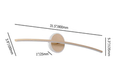 Modern Gold Aluminum 2-Light LED Flush Mount Bathroom Wall Light Dimensions