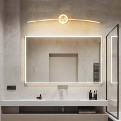 Modern Gold Aluminum 2-Light LED Flush Mount Bathroom Wall Light Main Product Image